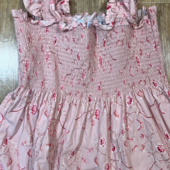 Bridgerton X Hill House X Phenomenal - Ellie Nap Dress Pink Floral EUC Large L - Picture 5 of 11